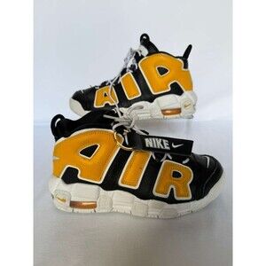 Nike Air More Uptempo GS Black Yellow White Kids Size 5Y